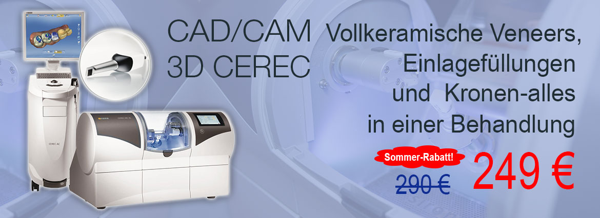 Zahnkronen und Fassetten nach der Technologie CAD/CAM 3D CEREС