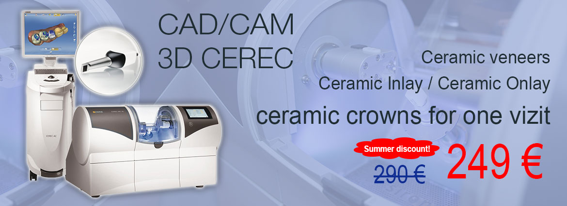 Crowns and veneers by using CAD / CAM CEREC 3D technology