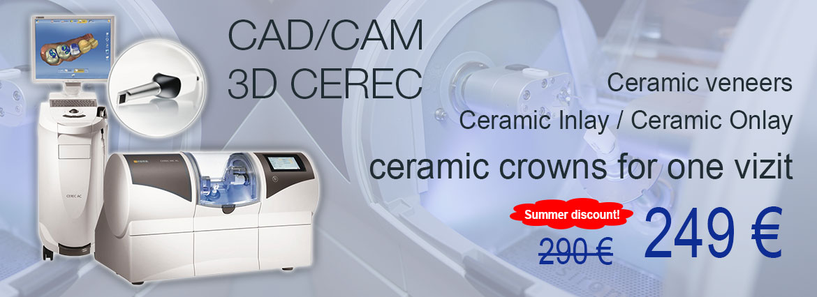 Crowns and veneers by using CAD / CAM CEREC 3D technology